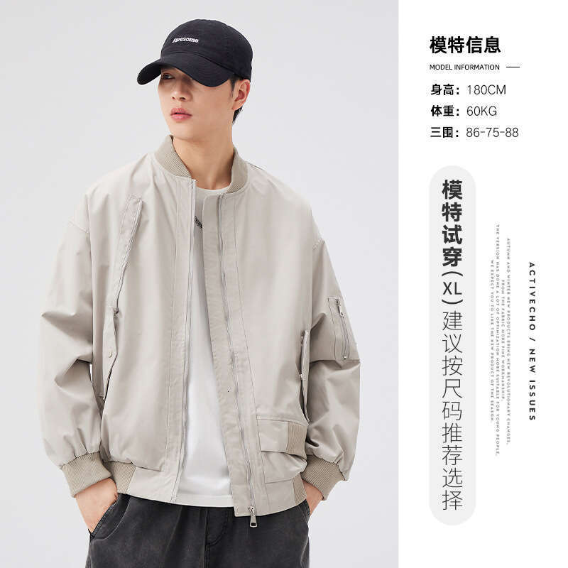 Yizhi American Pilot Jacket, Men's Autumn New Style Trendy Brand Casual Premium Baseball Jacket