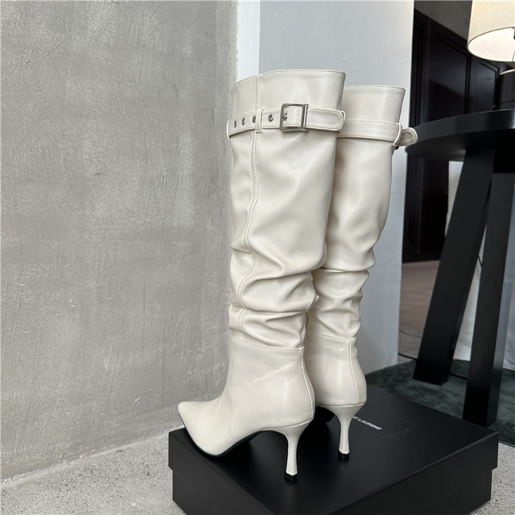 Women's Versatile Autumn/Winter Pointed Thin Heel High-heeled Boots.
