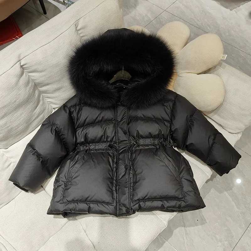 Girls outerwear windproof jacket 2024 plush winter autumn warm cotton Christmas gift childrens clothing X241115