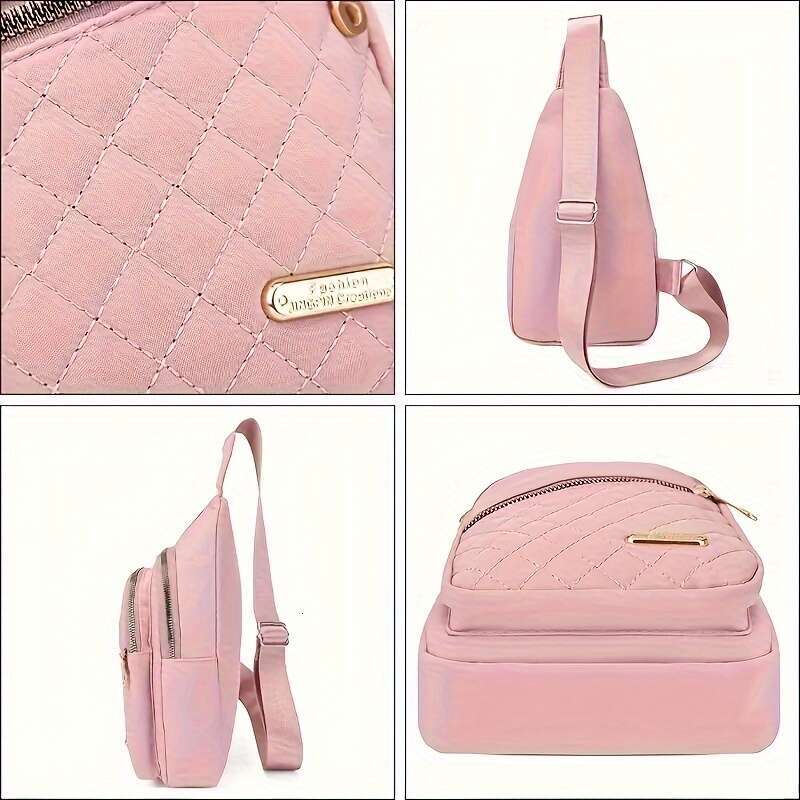 2025S Designer S New Model Quilted Detail Zipper Chest Foldable Lightweight Crossbody Bag Multi Functional Portable Shoulder Bag For Travel Cycg Hikin