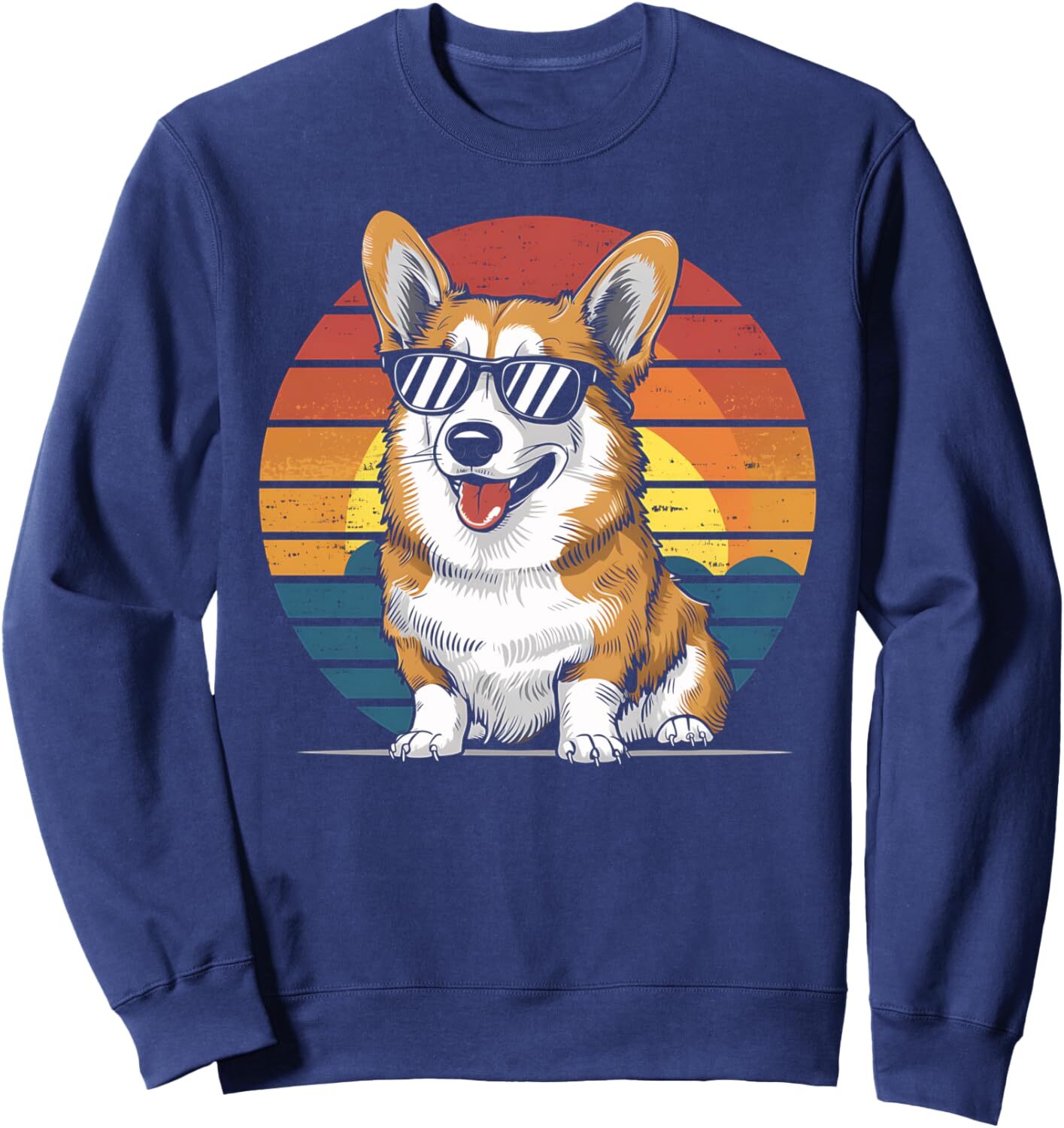 Long Sleeve Shirts for Men sweatshirt Corgi Dog Lover Retro Sunset Sunglasses Corgi Owner Gifts Sweatshirt T shirt Tee Streetwear Casual tops clothes 
