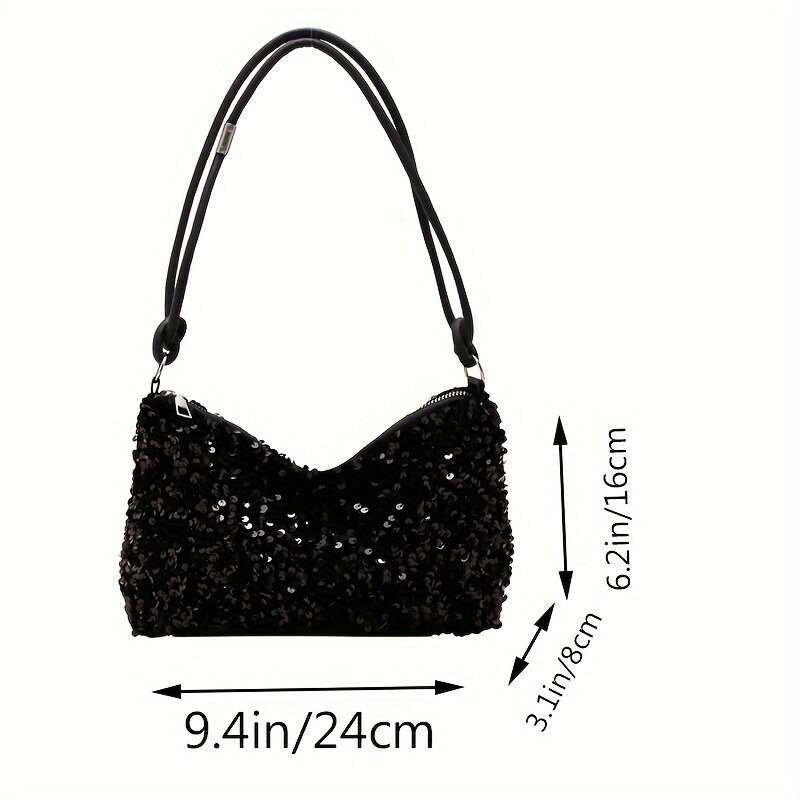 Dazzg Sequin Decor Stylish Zipper Closure, Timeless Classic Design, Comfortable Shoulder Bag Women - Perfect Accessory for Music Festivals and Parties