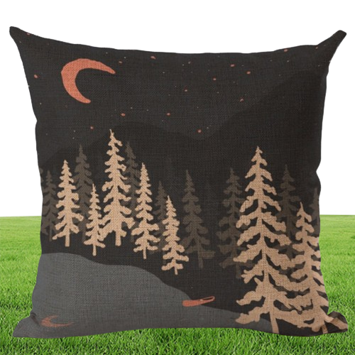shabby chic home decor winter mountain cushion cover camp throw pillow case for sofa chair outdoor scenic pillowcase 45cm cojine7201583