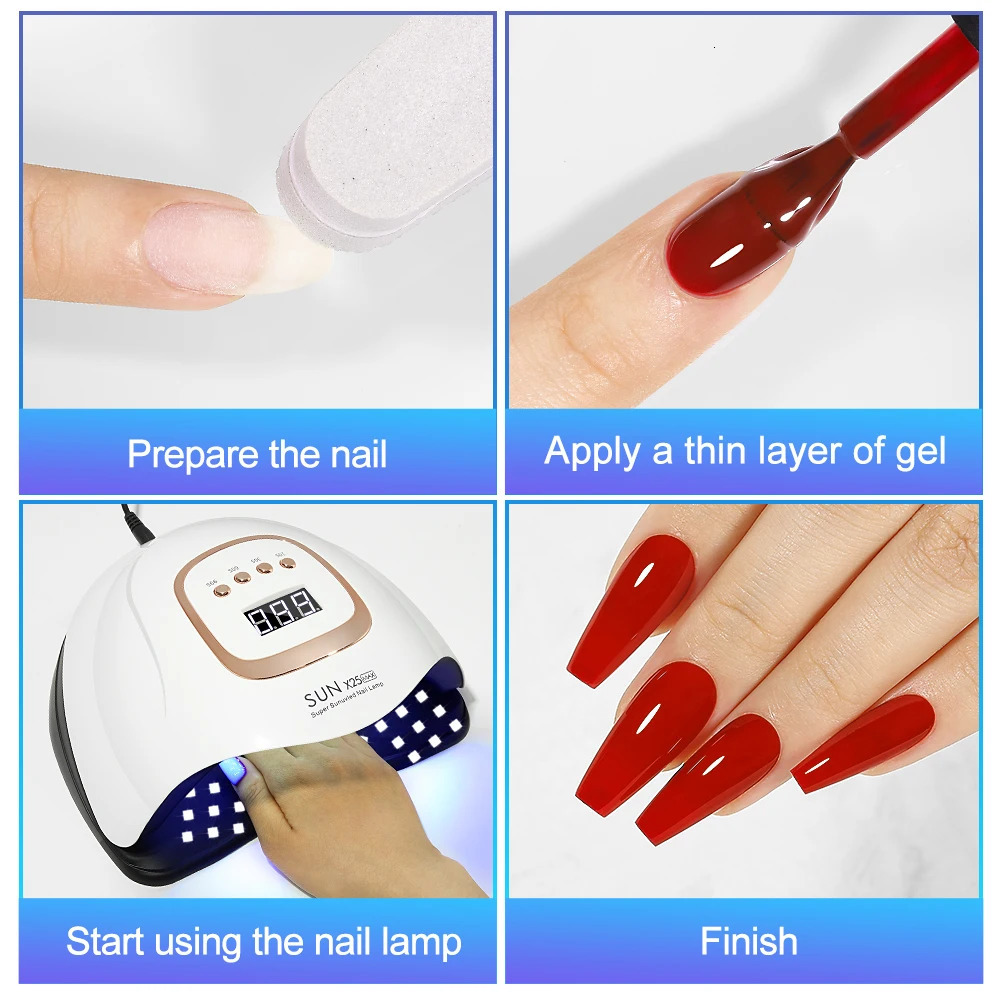 LED Nail Lamp 380W for Gel Nails Fast Curing Dryer with 81 LEDS 4 Timers Professional UV Light Home Salon Art Tools 241114