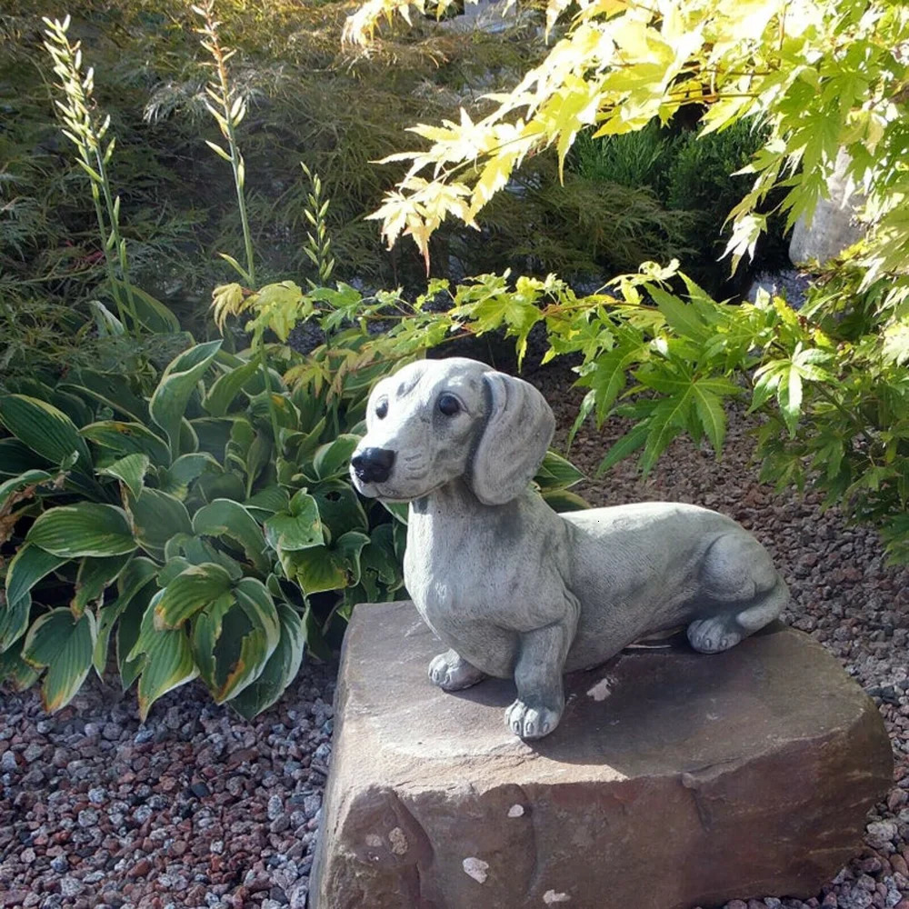 Dog Statue Outdoor Garden Resin Decor Dachshund French Bulldog Sculpture for Home Decoration Yard Ornament Puppy Figurines 240403
