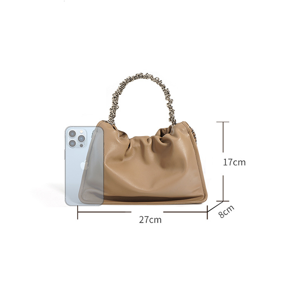 Fashion Trending Cloud Shape Clutch Handbag Split Leather Designer Chain Shoulder Crossbody Bag dddmymoon