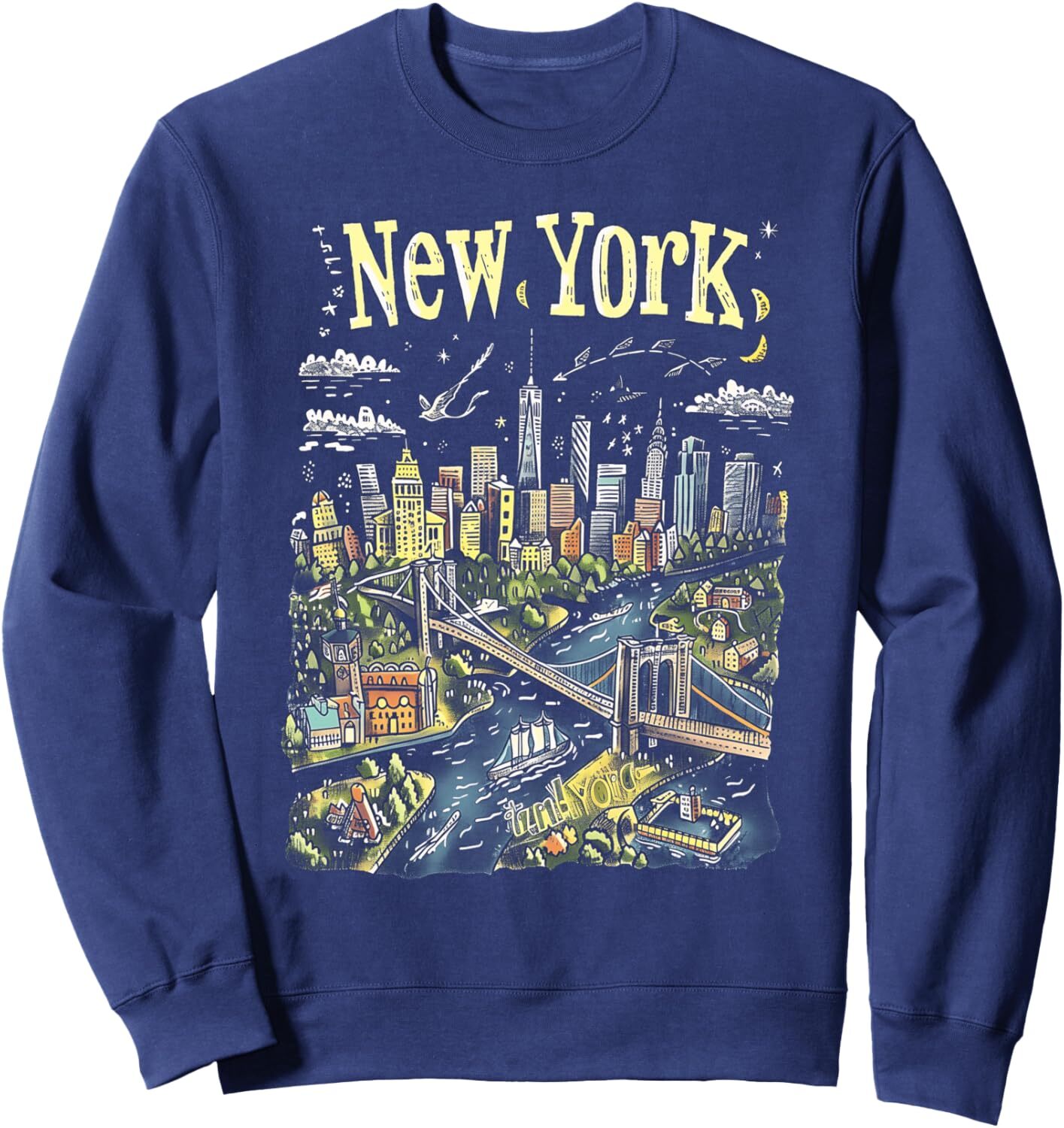 Long Sleeve Shirts for Men sweatshirt York City Skyline Drawing NYC Souvenir Gifts Graphic Tees Sweatshirt T shirt Tee Streetwear Casual tops clothes 
