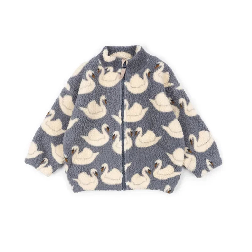 Childrens Jackets Parkas Cartoon Boy Coats Lamb Wool Girls Winter Kid Jacket Cotton Warm Cute Boys Coat Childrens Clothing 241115