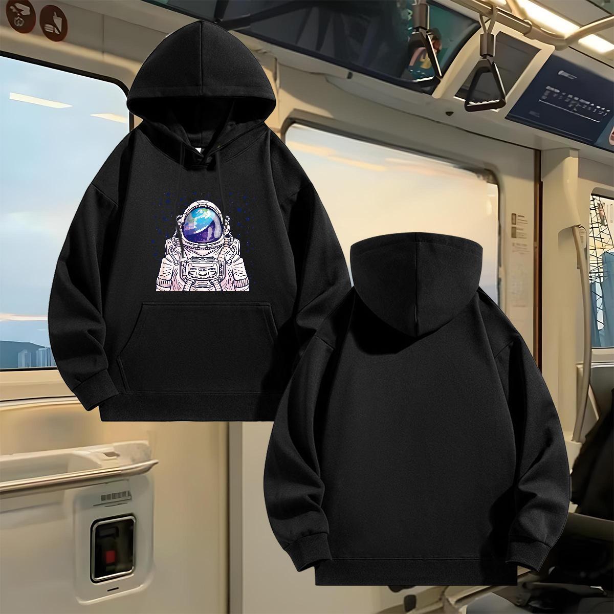 2024 New Unisex Sweatshirts Daily Outfit Free Shipping Mens Hoodie Hooded Collar Long Sleeve Cartoon Print Top Hoodie Warm Fleece