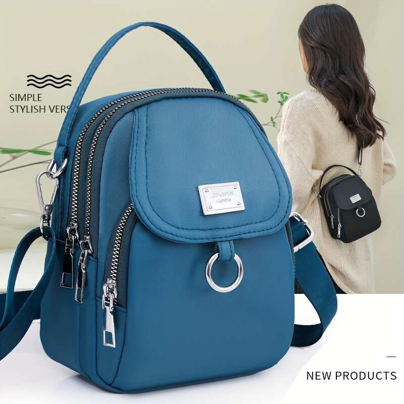 Solid Color Zipper Crossbody Bag, All-Match Coin Purse, Women's Shoulder Bag For Shopping