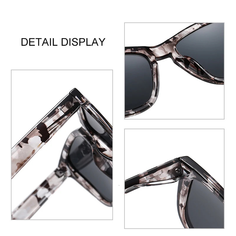 Womens Sunglasses Square Frame Polarized Fashion Colorful Stylish Outdoor Glasses Cool Shades for Men With Free Box 240407