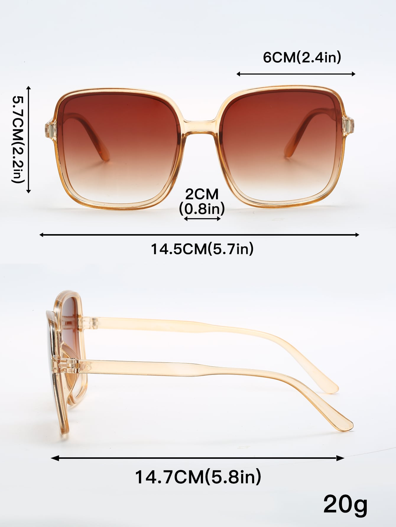 Women's Fashionable Large Frame Square Plastic Full Rim Sunglasses Full Glasses for Travelling and Taking Photos Designer Sunglasses Polarized uv