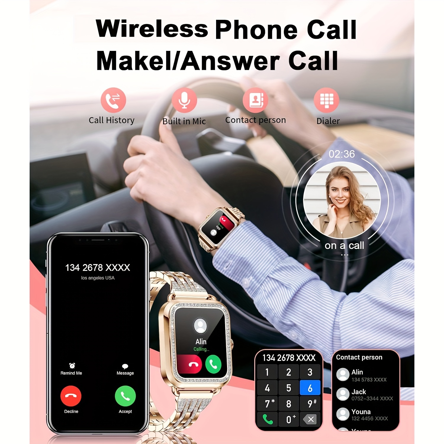 Women's Luxury Smartwatch with 1.57" HD Display - Elegant Design & Advanced Features