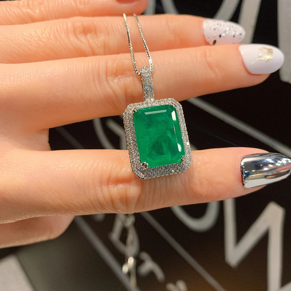 Charm Jade Gemstone Laboratory Diamond Pendant Necklace Earrings Wedding Party Exquisite Jewelry Set Women Retro Accessories Gift 241115