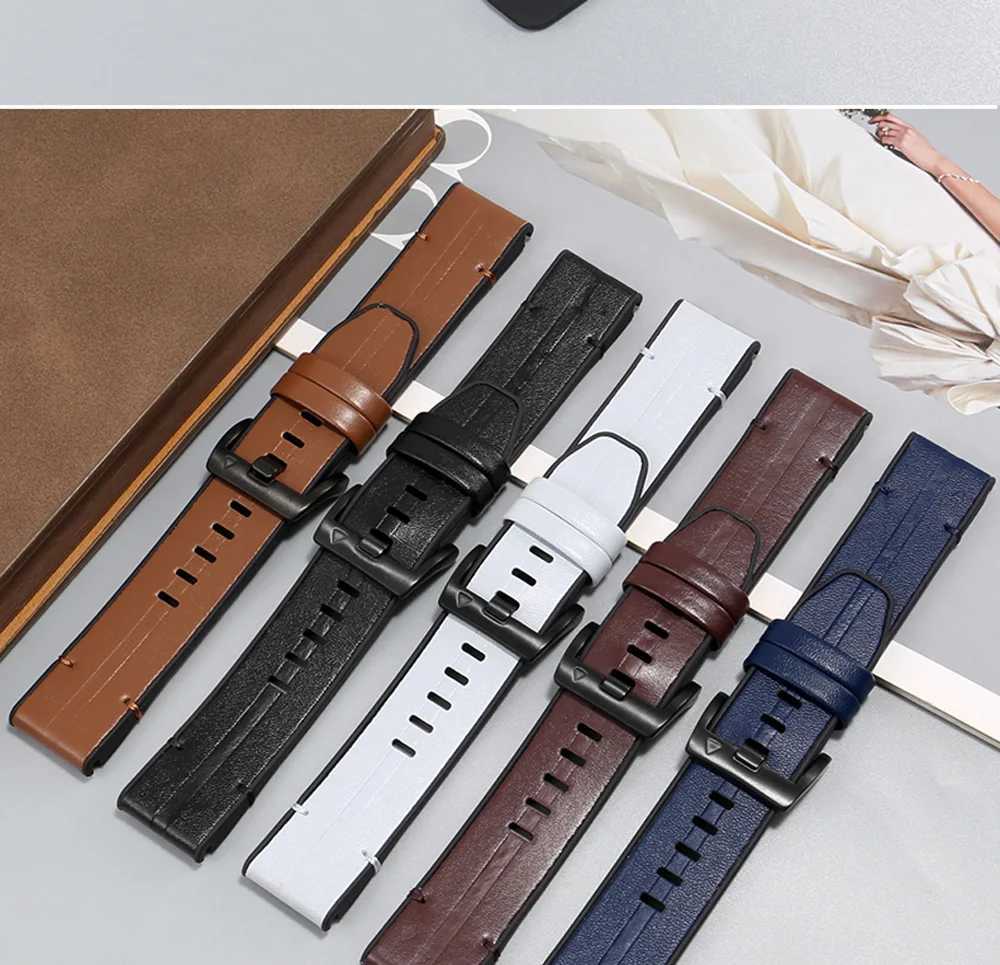 26mm QuickFit Leather Silicone Strap for Gin Fenix 8 E 7 7X 6 6X Pro 5 5XPlus Epix Gen 2/Enduro 3/965 Wah Band Bracelet M241115