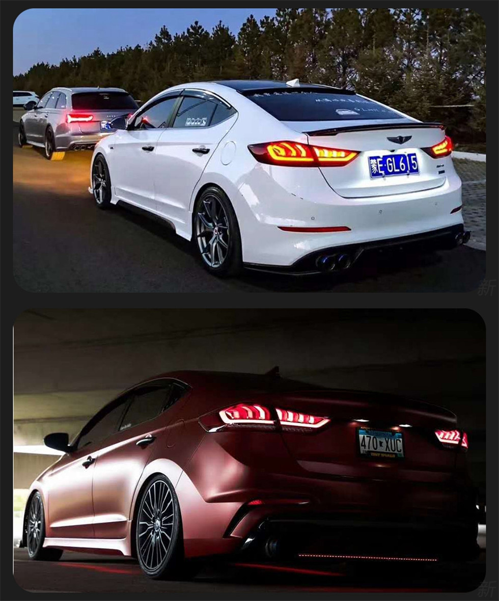 For Hyundai Elantra 20 16-20 19 LED Tailights Turn Signal Light Brake Lights Driving Lamp Reversing Lamp Rear Lamp