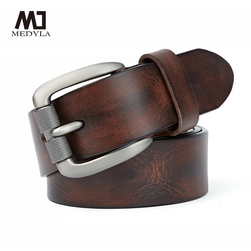 MEDYLA Mens Leather Belt Retro Pin Buckle Natural Belt Waist Belt Mens Cowboy Belt 24-hour Delivery 241115