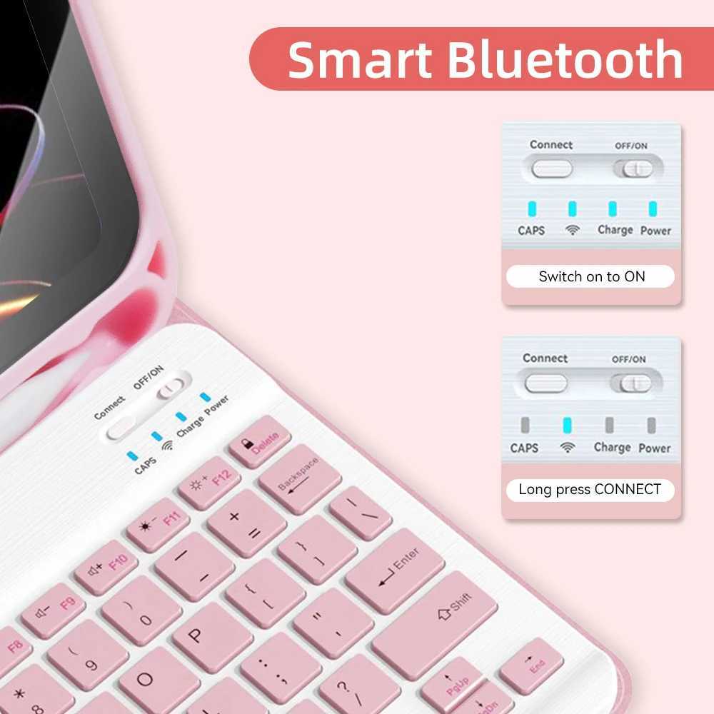 IPad keyboard case for iPad 2024 iPad Air 11 inch 13 inch M2 Pro 11/13 inch M4 Pro 1110.2 9/8/7th 10.5 9.7 Air 3 2 Mini 4 5 case M241115