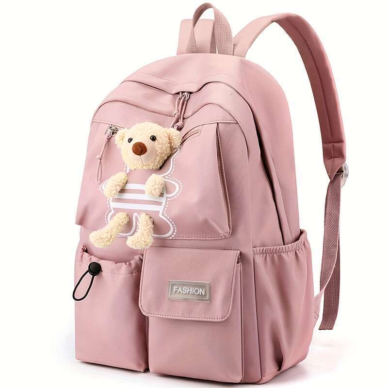 Minimalist junior high school backpack, campus bear backpack