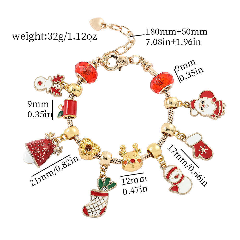 Santa Claus Colored Beaded New christmas gift Series Clover Bracelet, womens bracelet, jewelry