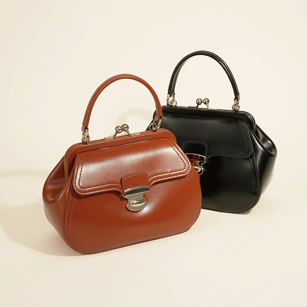 Niche Design Women's Bags Top Handle Genuine Leather Crossbody Hand Bag With Clip dddmymoon