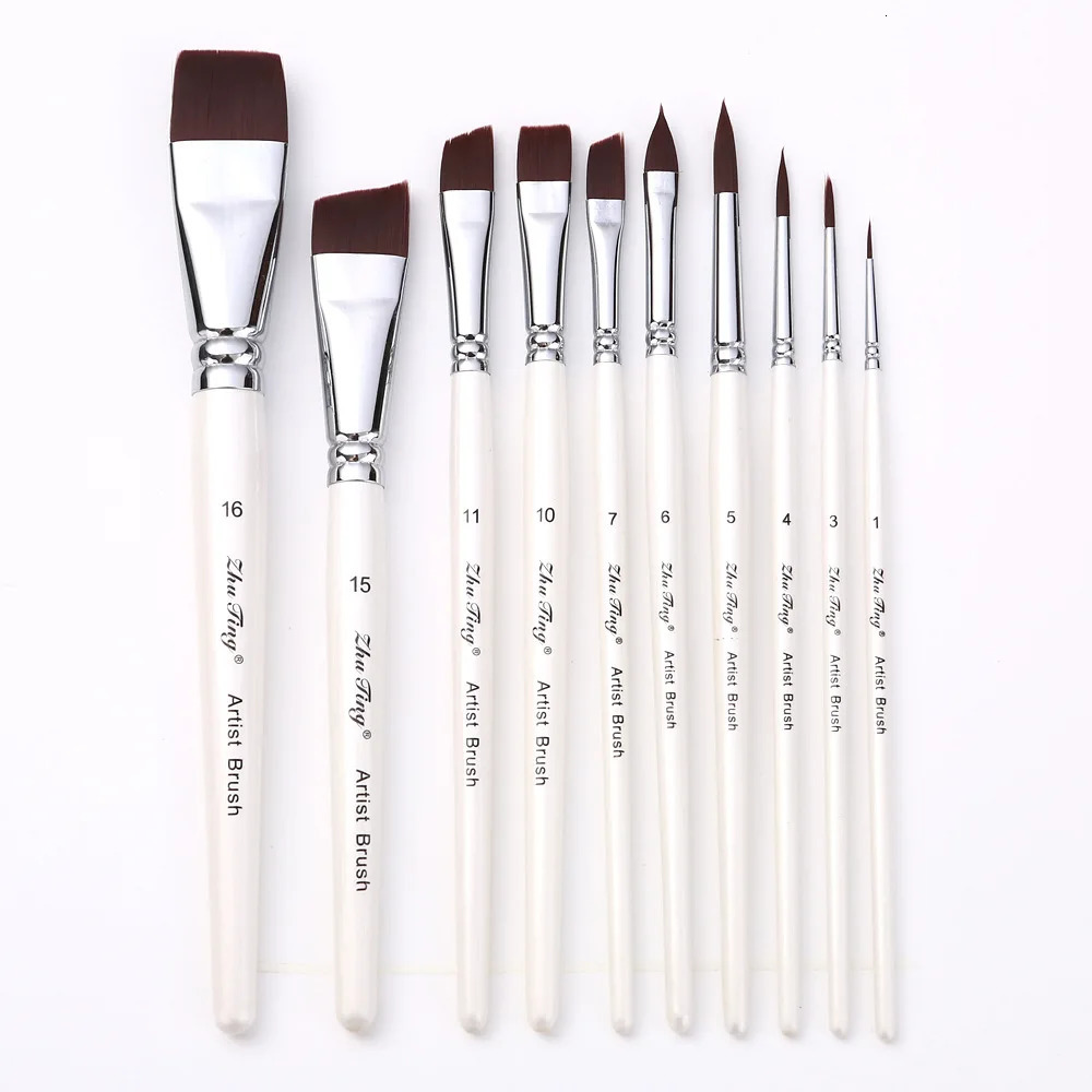 17 professional facial and body painting brushes high-quality white artist watercolor makeup brush set childrens body art 241114