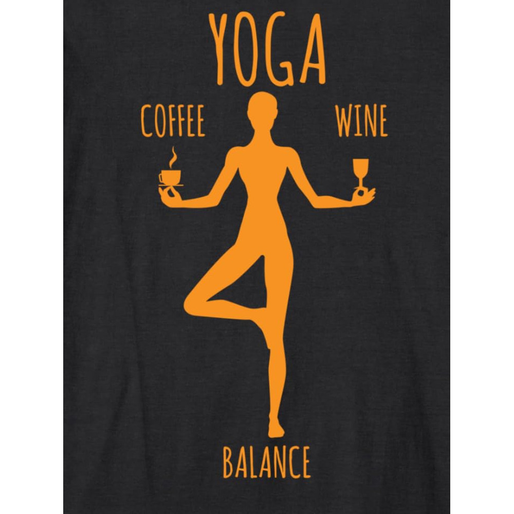 Long Sleeve Shirts for Men sweatshirt Yoga Balance - Coffee & Wine Yoga Lover Funny Gift Long Sleeve Tee Streetwear Casual tops clothes cool