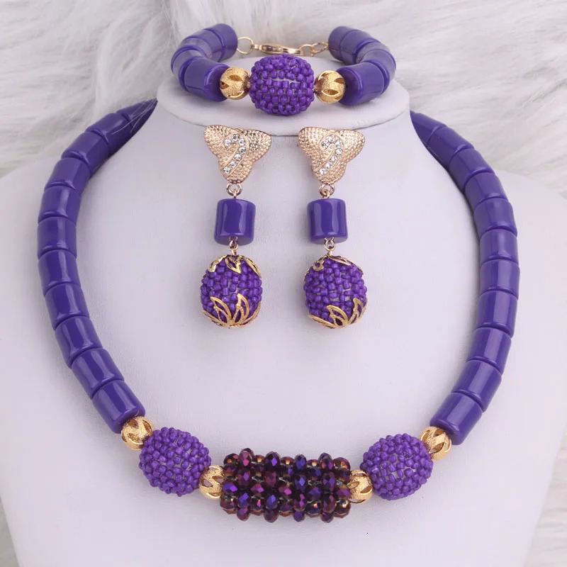 Dudo artificial coral bead Nigerian jewelry set with 10 colors available for traditional wedding women 241115