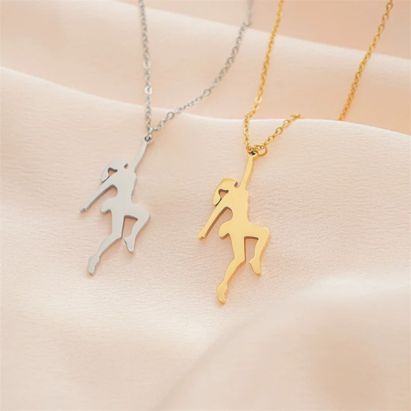 10PCS Goddess Of Rock Climbing Mountain Girl Necklace Stainless Steel Boy Hero Climber Humanoid Pendant Clavicle Choker for Hiking Outdoor Travel Extr