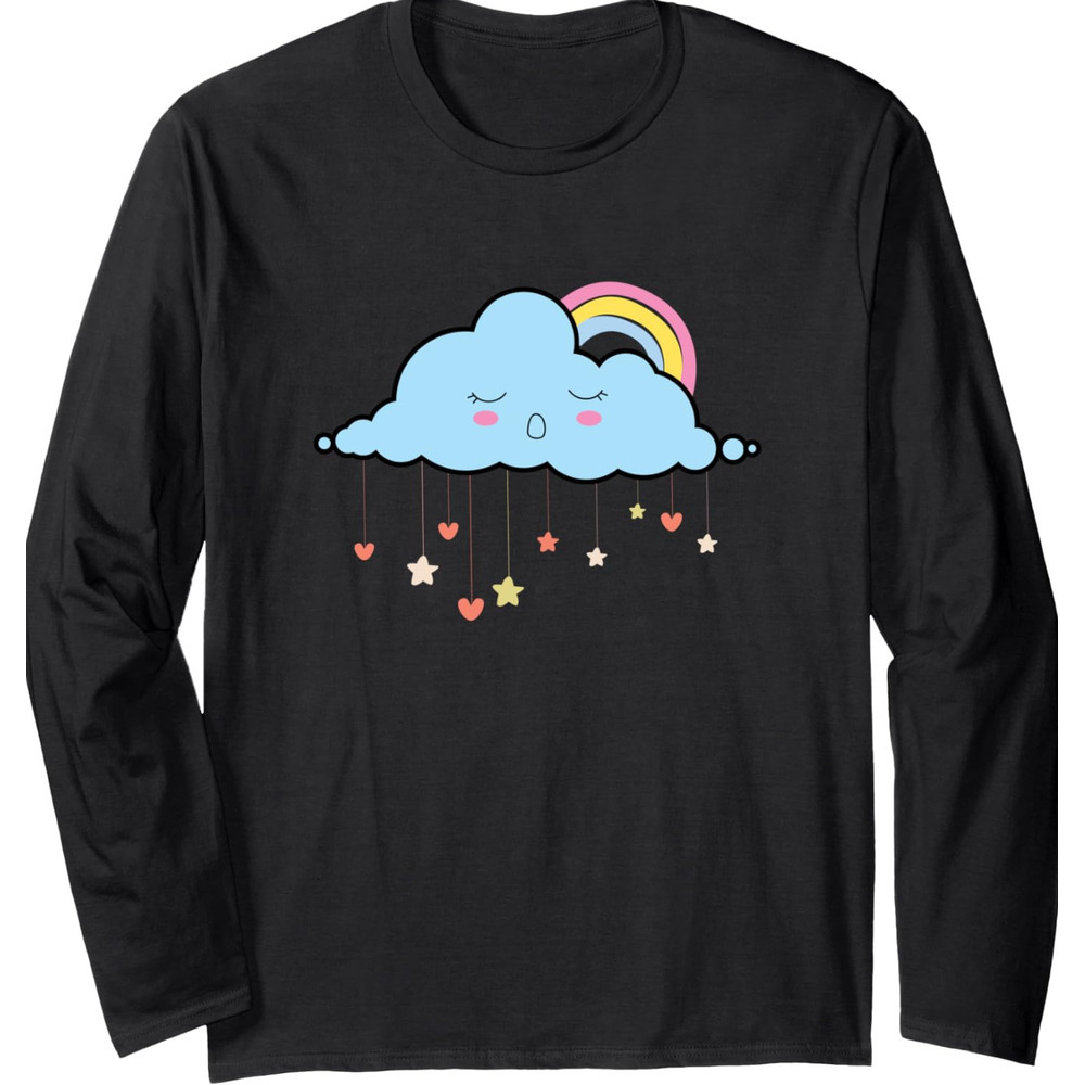 Long Sleeve Shirts for Men sweatshirt Cloud Sunny Sky Rainbow Clouding IT Computing Funny Long Sleeve Tee Streetwear Casual tops clothes cool