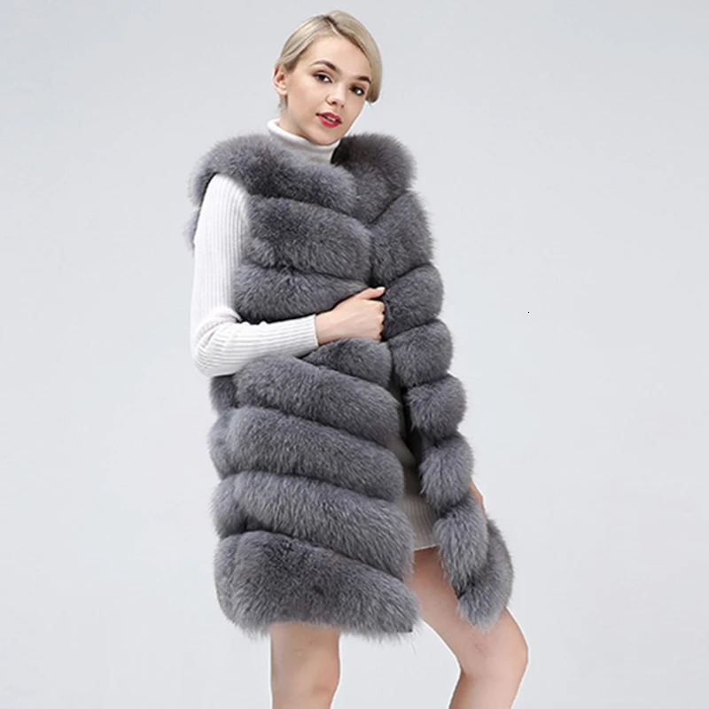 Natural Fur Coat 100 Real Vest Jacket Womens Pretty Warm Coats 241115