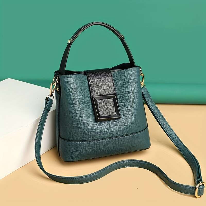 Chic Womens Bucket Bag Stylish Top Handle, Comfortable Shoulder Strap, Fashion-forward Design - Timeless Minimalist Style for the Modern Woman