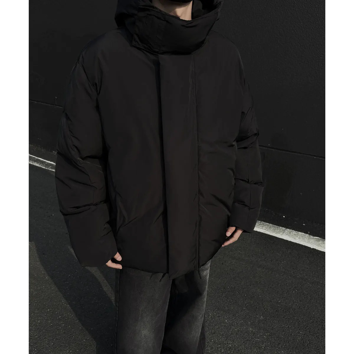 High Quality Cotton Padded Snow Coat Men Oversize Male Winter Parkas Loose Comfortable Solid Color Hooded Clothing 241115