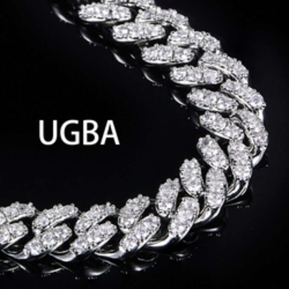 Hip Hop Jewelry Moissanite Cuban Necklace Ice Out 925 Sterling Silver Moissanite Cuban Link Chain