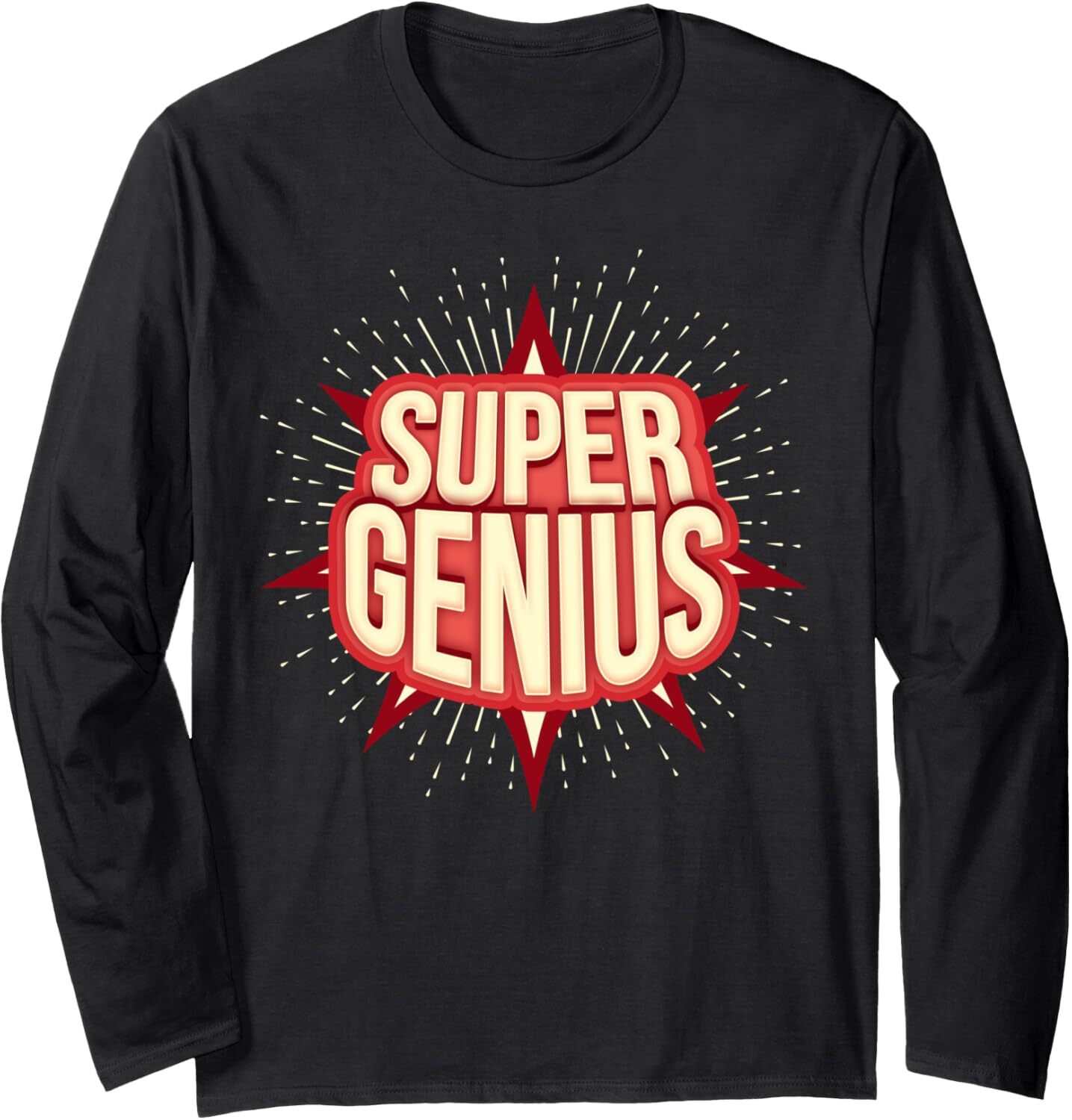 Long Sleeve Shirts for Men sweatshirt Super Genius Funny Sarcastic Nerd Geek Gift Long Sleeve Tee Streetwear Casual tops clothes cool