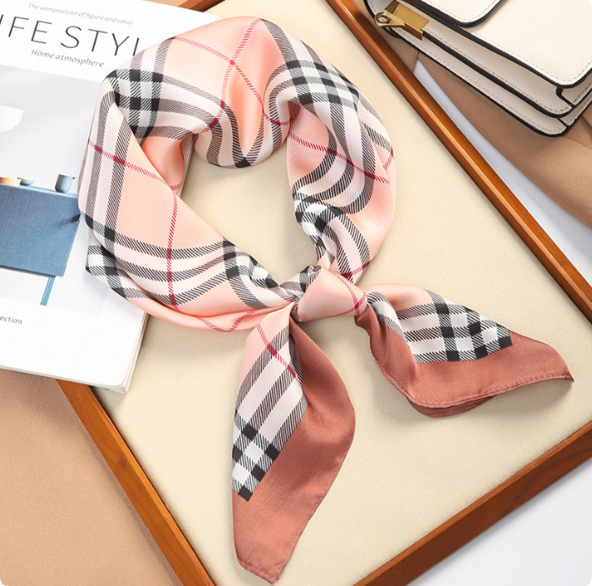 20style Letter Print Silk Designer Scarf Women Imitation Silk Hair Decorative Streamers Long Handle Bag Shoulder Ribbon Headscarf Foulard Scarf 70-70cm