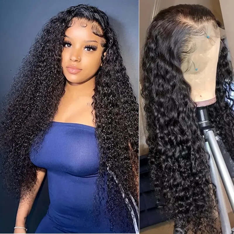 Fashionable chemical fiber full headpiece Foreign trade Africa hot sale front lace small winding tube long curly hair