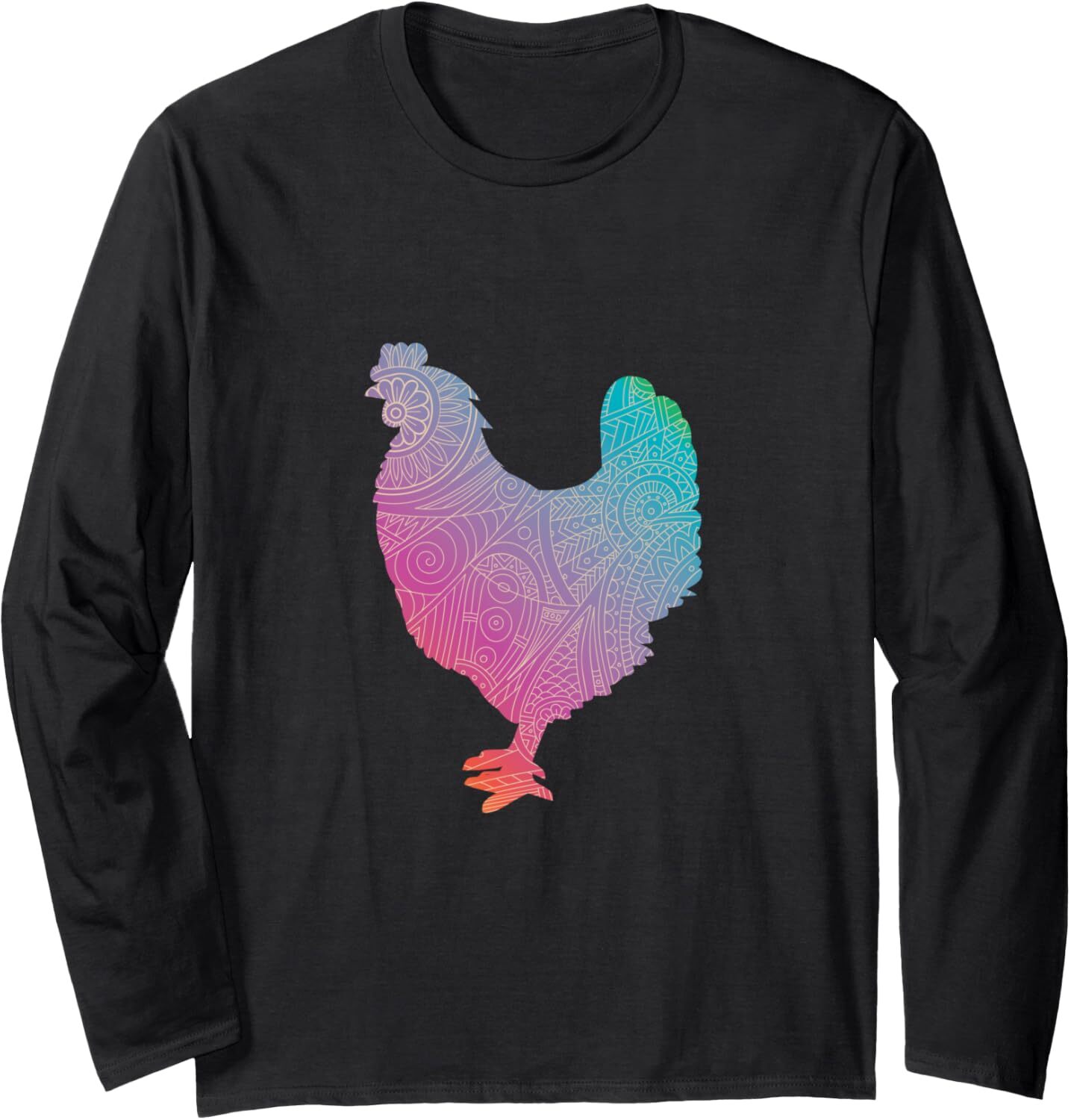 Long Sleeve Shirts for Men sweatshirt Colorful Chicken Funny Cute Poultry Farmer Gift Idea Long Sleeve T-Shirt T shirt Tee Streetwear Casual tops clot