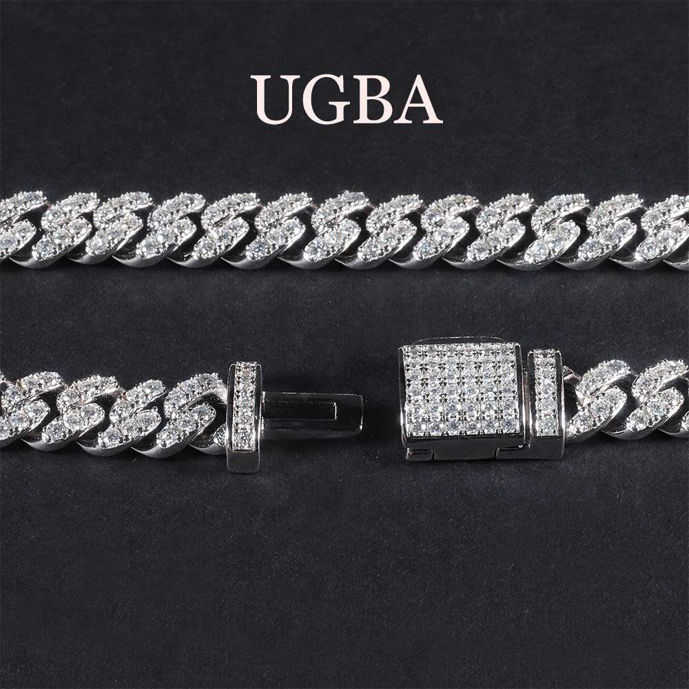 Ugb Hip Hop Men Jewelry Gra Certified 925 Sterling Silver Iced Out Miami Vvs Moissanite Diamond Cuban Link Chain Necklace