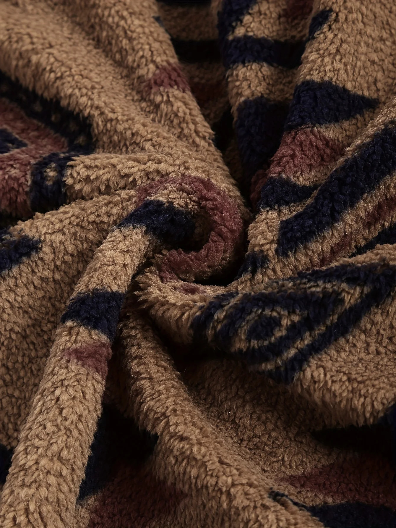 Womens Aztec national printing ultrafine Austrian plush coat ladies 241115