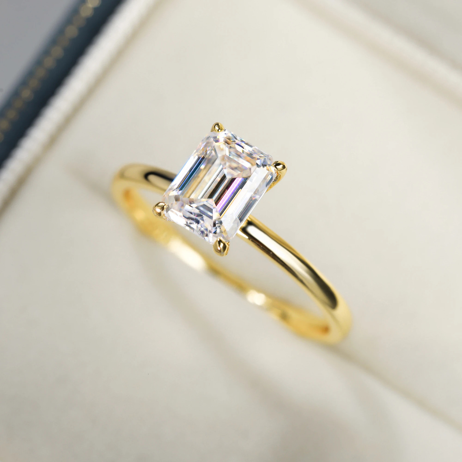 Unique Natural 1ct 2ct 3ct Ring 925 Pure Silver Jade Female Cutting Ring Card Gold Plated Wedding Jewelry 241114