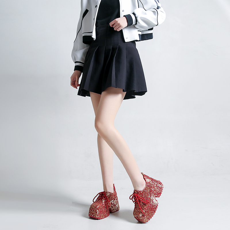 Luxury Designer Red Banquet Shoes 9CM Thick soled Women's Height Boosting Shoes Fashionable Shining Casual Shoes Comfortable Trendy Single Shoes