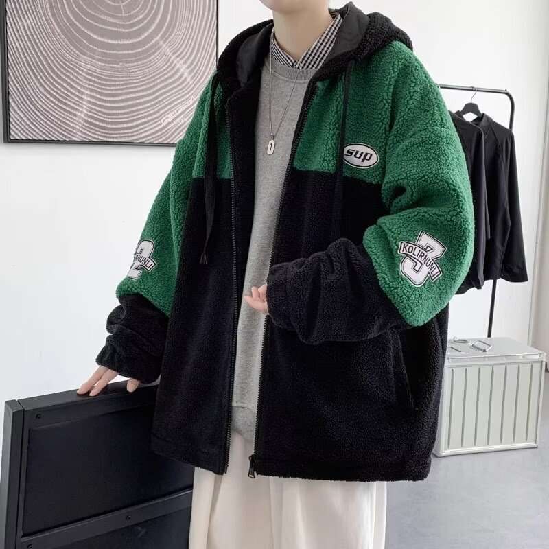 Men's Outerwear And Winter, Teenage With Thickened Lamb Wool, For Junior High School Students, Boys' Autumn Clothing, Men's Clothing