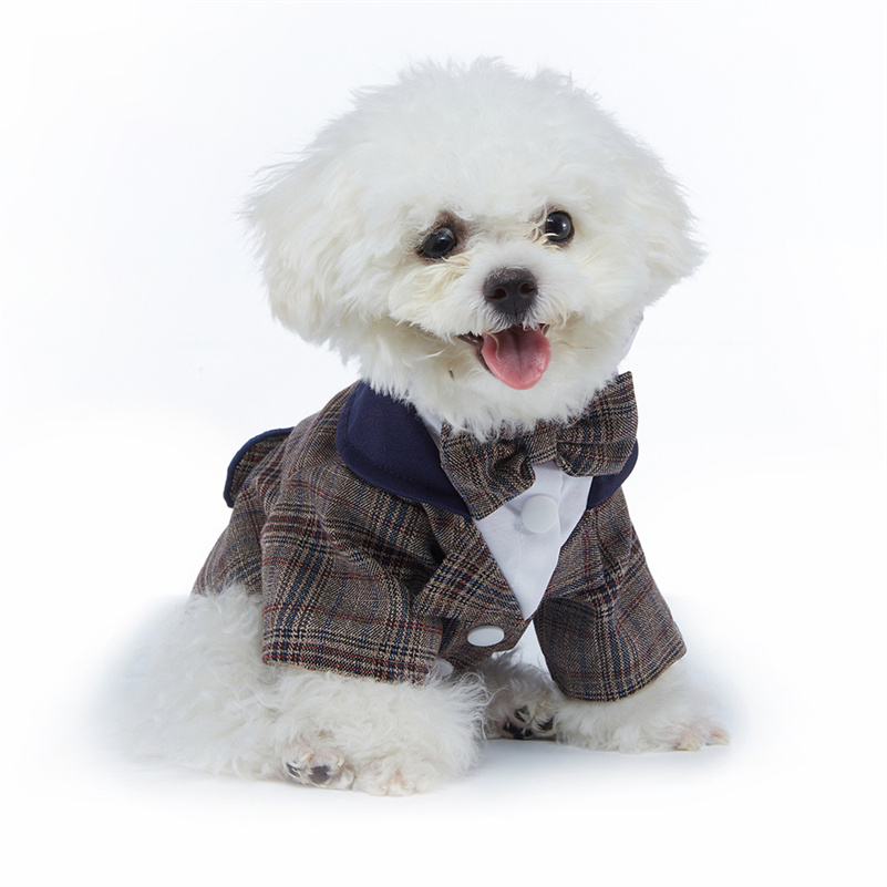 Pet Wedding Suit Formal Tuxedo with Black Bow Tie Dog Outfit for Small Medium Dogs Cats Dog Wedding Attire Dress Up Cosplay Prince Costume Gentleman A