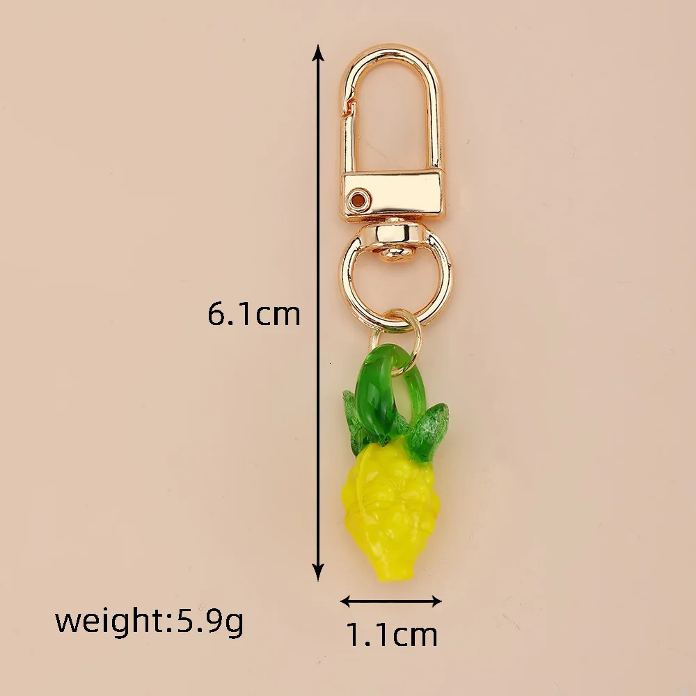 20 Fun Cartoon Simulation Food Fruits Strawberries Keychains Watermelon Cherry Pendants Decorative Keyrings 241115