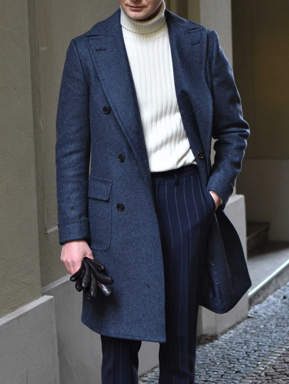 Handsome Men's Woolen Overcoat Notched Lapel Blazer Windbreaker Autumn Winter Special Design Oovercoat Custom Made Plus Size Jacket