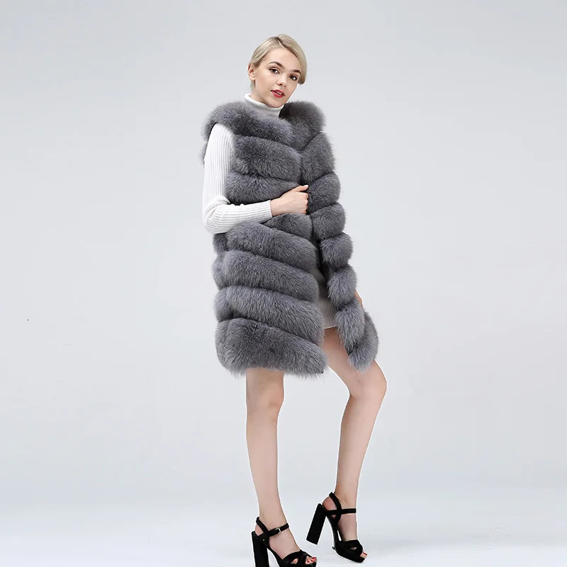 Natural Fur Coat 100 Real Vest Jacket Womens Pretty Warm Coats 241115