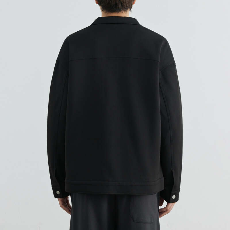 Anti Wrinkle Twill Men's Black Patchwork Lapel 2024 Spring And Autumn New Trend Slightly Loose Casual Jacket