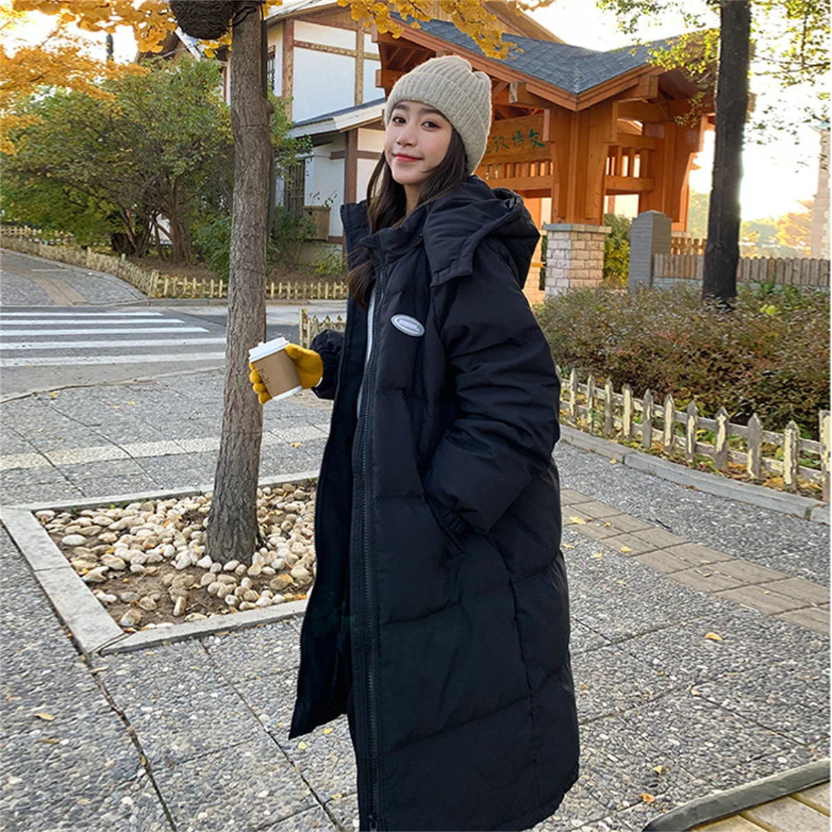 Winter Women Loose Jacket Coats Long Parkas Female Down Cotton Hooded Overcoat Thick Warm Jackets Windproof Casual Student Coat 241115