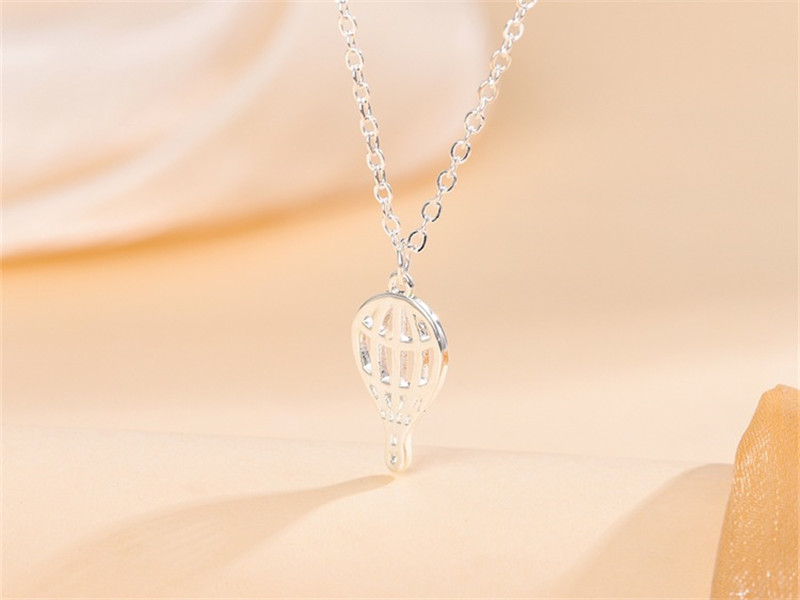 10PCS Cute Stainless Steel Hot Air Balloon Pendant Necklace Cartoon Outdoor Creative Charm Chain Choker for Women Girl